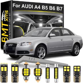 LED Interior Light Kit Replacement for AUDI A4 S4 RS4 B5 B6 B7 Sedan Wagon 1994 1995 1996 1997 1998 1999 2000 2001 2002 2003 2004 2005 2006 2007 2008, Super Bright 6000K White