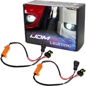 iJDMTOY 9005/9006/H10 Plug-N-Play 50W 6-Ohm Inline Resistor Decoder Wiring Kit Compatible for Fog Driving Lights
