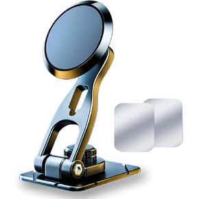 Magnetic Phone Mount for Car Alloy Folding Car Phone Holder Mount [Stronger 6X Magnets] 360°Rotation Universal Dashboard Phone Holder Magnetic Car Mount for iPhone Samsung All Phones