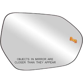 Passenger Side Heated Replacement Glass w/backing plate, Camry Sedan/Hybird, Corolla Hatchback, Corolla Sedan/Hybrid, Prius Hatchback, w/BSDS, 4 15/16" x 7 1/16" x 7"
