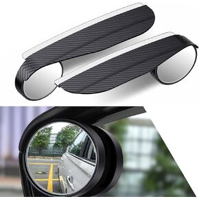 Pack-2 Car Rearview Blind Spot Mirror Rain Eyebrow, Car Rearview Mirror Protection Shield, Universal Automobile Accessories, for Most Cars, Trucks and Vans (Black)