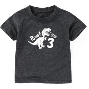 Three Shirt 3 Year Old Birthday t Shirt Dinosaur 3rd Birthday Shirt boy Girl Outfits Unisex