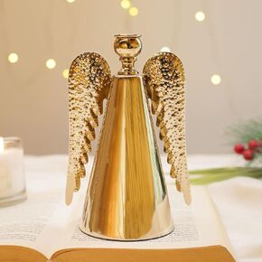 Metal Angel Statue for Christmas Decor, Handmade Gift of Angel to Show Love, Sympathy, Hope and Healing, Decorative Figurine, 6 inch for Home Decor, Ideal Gift for Friends & Family. (Small)