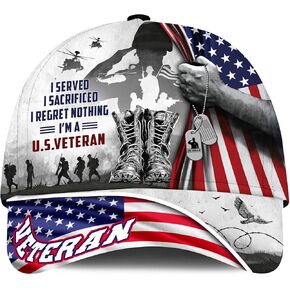 Military Caps for Men Veteran Baseball Caps US Veteran Hat Eagle Crest Military Hats Patriotic Baseball Cap Gift for Veteran