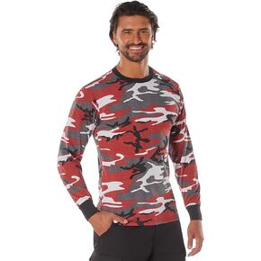 Rothco Long Sleeve Colored Camo T-Shirt - Red Camo, X-Large