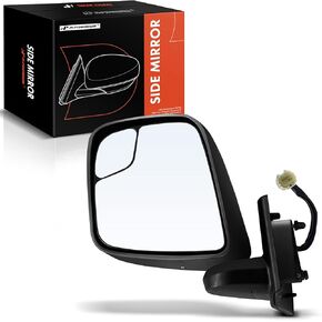 A-Premium Driver Side Power Door Mirror - Compatible with Nissan NV200 2013-2021 - Heated Manual Folding Black Outside Rear View Mirror w/Blind Spot Detection - Replace# 963023LMOB