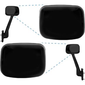 Black Hood Mirror Cover Pair for Freightliner Cascadia Driver&Passenger Side
