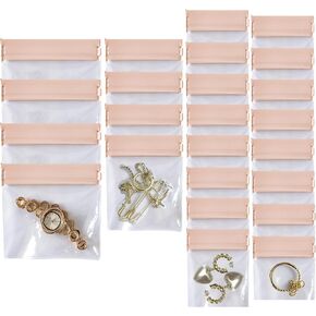 24PCS Jewelry Bags -EVA Anti-Tarnish Jewelry Storage Bags, Travel Jewelry Bag Reusable & Anti-Oxidation Thickened Storage for Necklaces, Earrings, Rings and More（Pink）