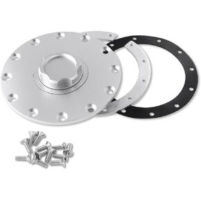Billet Aluminum Fuel Cell Gas Cap,Easy Fill Oil Tank Cover With 12 Bolts Hole Cell Bung and Gasket