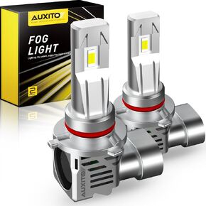 AUXITO Halogen Replacement for 9012/HIR2 Bulbs, 26,000 Lumen, 6500K White, Mini Size Wireless Plug and Play Automotive Lighting, Pack of 2