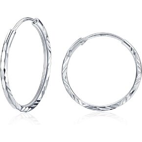 925 Sterling Silver Hoop Earrings for Men 25mm/35mm/45mm Huggie Hoop Earrings Birthday Mothers Day Jewelry for Women Mom Girlfriend