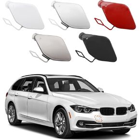 Front Bumper Tow Hook Cover for BMW 3 Series F30 F31 LCI Sedan Wagon Fit 320i 325d 328i 330d 330e 330i 340i 2016 2017 2018 Trailer Cover Towing Eye Cap 51117396837 Black