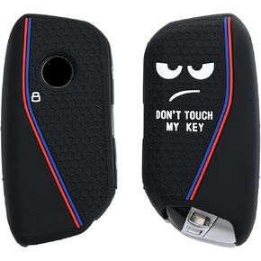 2 PCS 3 Button Remote Control Key Case Fob Shell Cover Ring Holder Protector for BMW 2 3 5 7 Series IX I4 I7 X5 X6 X7 XM 2022 2023 2024 Car Replacement Silicone Black