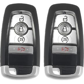 X AUTOHAUX 2pcs 315MHz Smart Proximity Keyless Entry Remote Key Fob for Ford Edge 2017-2020 4 Buttons with Door Key 49 Chip M3N-A2C93142300