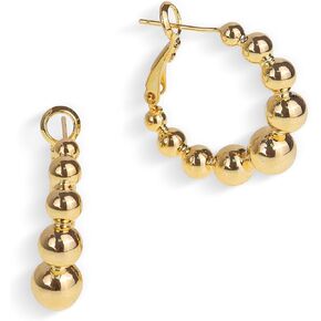 JeanBeau Gold Chunky Hoop Earrings for Women,Trendy Vintage Statement Lightweight Huggies Hypoallergenic Earing Valentine Prom Jewelry Gift