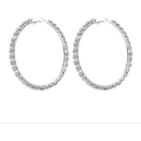 Fashion 70mm Rhinestones Big Large Hoop Earrings for Women Sparkly Colorful Crystal Huggie Hoops Hypoallergenic Dainty Round Circle Hooped Earrings Fashion Jewelry Party Christmas Gifts