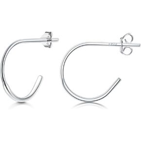 CHIC & ARTSY 925 Sterling Silver Hoop Earrings for Women Half Hoop Earrings Dainty Open Hoop Earrings Jewelry