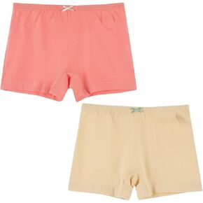 Girls' GOTS Certified Organic Cotton Super Soft Breathable Comfortable Big Girl Boxer BoyShort Panties Underwear