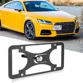 No Drill Front Bumper License Plate Mount Compatible with Audi e-Tron 2019-2023 Front Tow Hook License Plate Mounting Bracket Holder Car License Plate Frames Accessories Kit