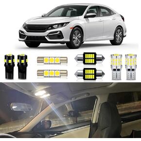 White LED Bulbs Package Kit Compatible with 2016 2017 2018 2018 2020 2021 Honda Civic Interior Map Dome Light + Install Tool, 6 Piece
