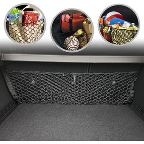 Envelope Style Automotive Elastic Trunk Mesh Cargo Net for Hyundai Kona Hybrid 2018-2025 - Premium Trunk Organizers and Storage - Luggage Net for Crossover - Best Car Organizer for Hyundai Kona EV