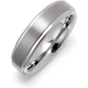 EVE'S ADDICTION Engravable 6mm Tungsten Ring with Raised Center, ring sizes 9 to 13