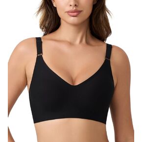 HACI Seamless Wireless Everyday Bra for Women No Underwire Push Up Bralettes V Neck U Back Bras with Support