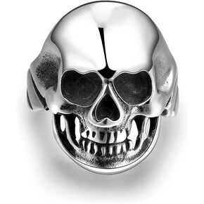 Skull Pirate Rings for Men Women Stainless Steel Biker Size 7-13 Jewelry With Gifts Bag