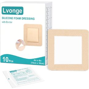 Sacrum Silicone Foam Dressing with Gentle Border, Sacrum Wound Bandages, Breathable Waterproof Sacral Dressing for Pressure Ulcers, Sacral Ulcers and Buttocks Bedsores (7" x 7", Pack of 5)