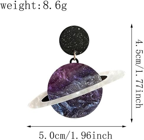 Unique Handmade Creative Acrylic Planet Universe Drop Dangle Earrings Chic Lightweight Creative Acrylic Drop Dangle Earrings For Women Jewelry Gifts in Kuwait