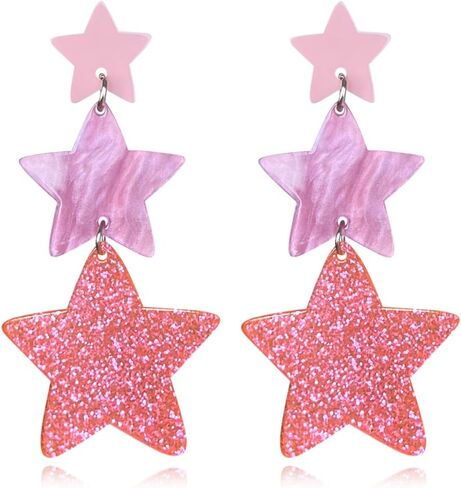 Unique Handmade Creative Acrylic Planet Universe Drop Dangle Earrings Chic Lightweight Creative Acrylic Drop Dangle Earrings For Women Jewelry Gifts in Kuwait