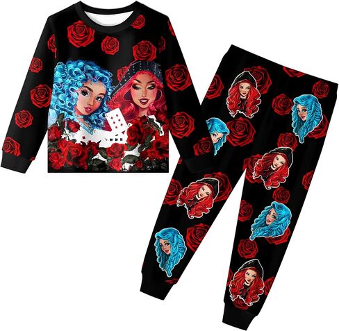 Girls Rise Red Princess Clothing Sets Kids Girl Novelty Pant Sets for 5-12Y in Saudi Arabia