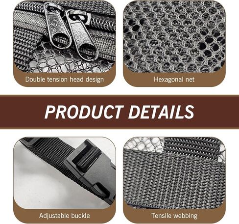 1 قطعة سقف السيارة 31.49 بوصة × 21.25 بوصة، حقيبة شبكية للتخزين، حقيبة حمل معززة بشبكة سداسية مزدوجة قابلة للطي وقابلة للتعديل، حقيبة تخزين متنوعة لحاف لعبة السفر لمسافات طويلة (أسود) in Kuwait