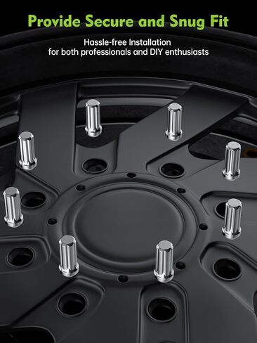 M14x1.5 Spline Lug Nuts - Replacement for 1999-2022 Chevy Silverado 1500, 2012-2022 Suburban, 1999-2020 GMC Sierra 1500 Aftermarket Wheels 24PCS Black Acorn Seat Lug Nuts with 1 Socket Key in Kuwait