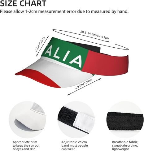 Italy Flag Sun Visors for Women Men Unisex Italian Tennis Golf Visor Hat Adjustable Summer Sport Visor Hat in Kuwait
