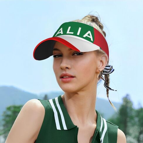 Italy Flag Sun Visors for Women Men Unisex Italian Tennis Golf Visor Hat Adjustable Summer Sport Visor Hat in Kuwait