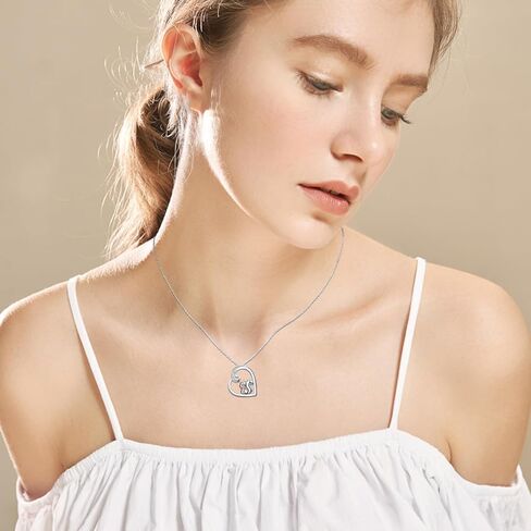 Alphm Heart Animal Necklace for Women 925 Sterling Silver Giraffe/Bunny/Squirrel/Panda/Hedgehog/Ladybug/Cat/Dachshund/Peacock Pendant Necklace Animal Jewelry Persents for Daughter Sister in Kuwait