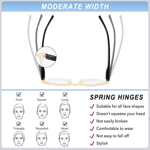 OPTOFENDY Bifocal Reading Glasses for Women, Blue Light Blocking Readers with Spring Hinges, Clear Top Retro Square Frame in Saudi Arabia