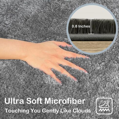 Bathroom Rugs Shaggy Bathroom Mats for Bathroom Extra Soft Bathroom Rugs Sets Non-Slip Bath Mat Set Bathroom Set Water Absorbent Bathroom Rug with High Plush - Grey in Saudi Arabia