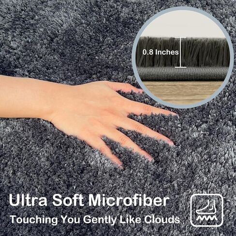 Bathroom Rugs Shaggy Bathroom Mats for Bathroom Extra Soft Bathroom Rugs Sets Non-Slip Bath Mat Set Bathroom Set Water Absorbent Bathroom Rug with High Plush - Grey in Saudi Arabia