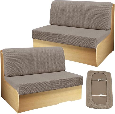 RV Dinette Cushion Covers, Replacement Camper Sofa Cushions Cover, Stretchable Fabric RV Dinette Seat Covers, Cushion Slipcovers for Camper Including 2 Backrest Cover & 2 Bench Cover (4, Light Coffee) in Saudi Arabia
