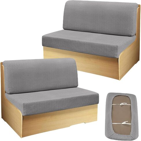 RV Dinette Cushion Covers, Replacement Camper Sofa Cushions Cover, Stretchable Fabric RV Dinette Seat Covers, Cushion Slipcovers for Camper Including 2 Backrest Cover & 2 Bench Cover (4, Light Coffee) in Saudi Arabia