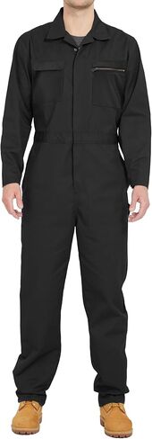 wantdo Mens Work Coveralls Long Sleeve Mechanic Jumpsuit Cotton Twill Suit in Kuwait