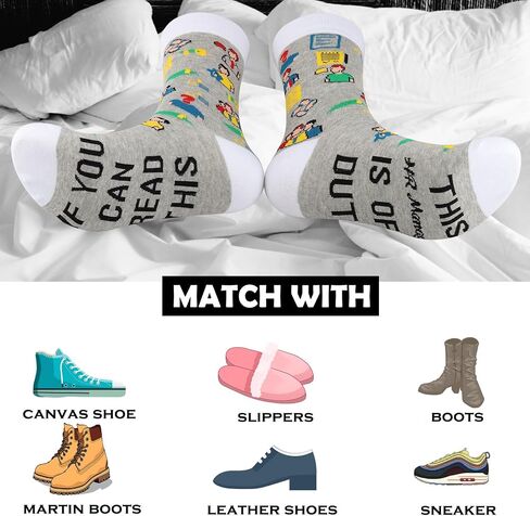 LEVLO 1 Pair Human Resource Team Gift This HR Manager is Off Duty Socks HR Graduation Christmas Crew Socks For Her or Him in Saudi Arabia