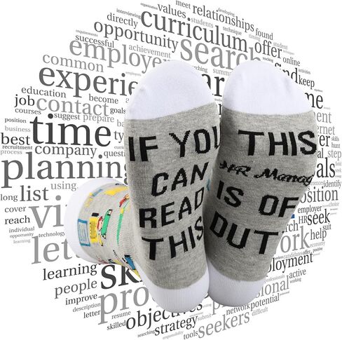 LEVLO 1 Pair Human Resource Team Gift This HR Manager is Off Duty Socks HR Graduation Christmas Crew Socks For Her or Him in Saudi Arabia