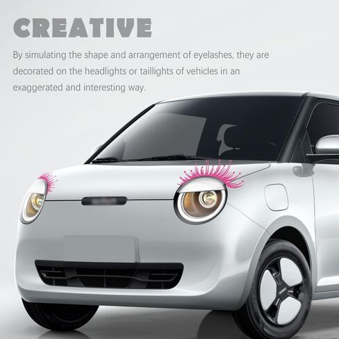 2PCS Reflective Eyelash Car Stickers,Decals for Headlights Waterproof Car Stickers for Personalized Car Decoration,Universal Car Eyelash for Headlights Fit Most Car SUV Truck (Pink) in Kuwait