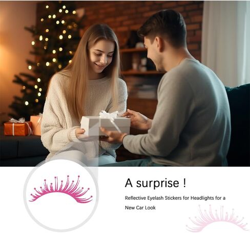 2PCS Reflective Eyelash Car Stickers,Decals for Headlights Waterproof Car Stickers for Personalized Car Decoration,Universal Car Eyelash for Headlights Fit Most Car SUV Truck (Pink) in Kuwait