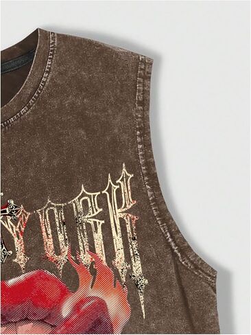 SOLY HUX Men's Summer Gothic Tank Top Graphic Print Distressed Sleeveless Shirts Vintage Hip-hop Vest in Kuwait