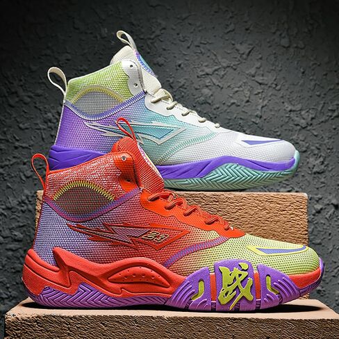 Mens Basketball Shoes Womens High Top Breathable Sneakers Fashion Non Slip Outdoor Sport Shoes Volleyball Shoes in Kuwait