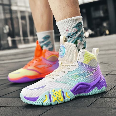 Mens Basketball Shoes Womens High Top Breathable Sneakers Fashion Non Slip Outdoor Sport Shoes Volleyball Shoes in Kuwait